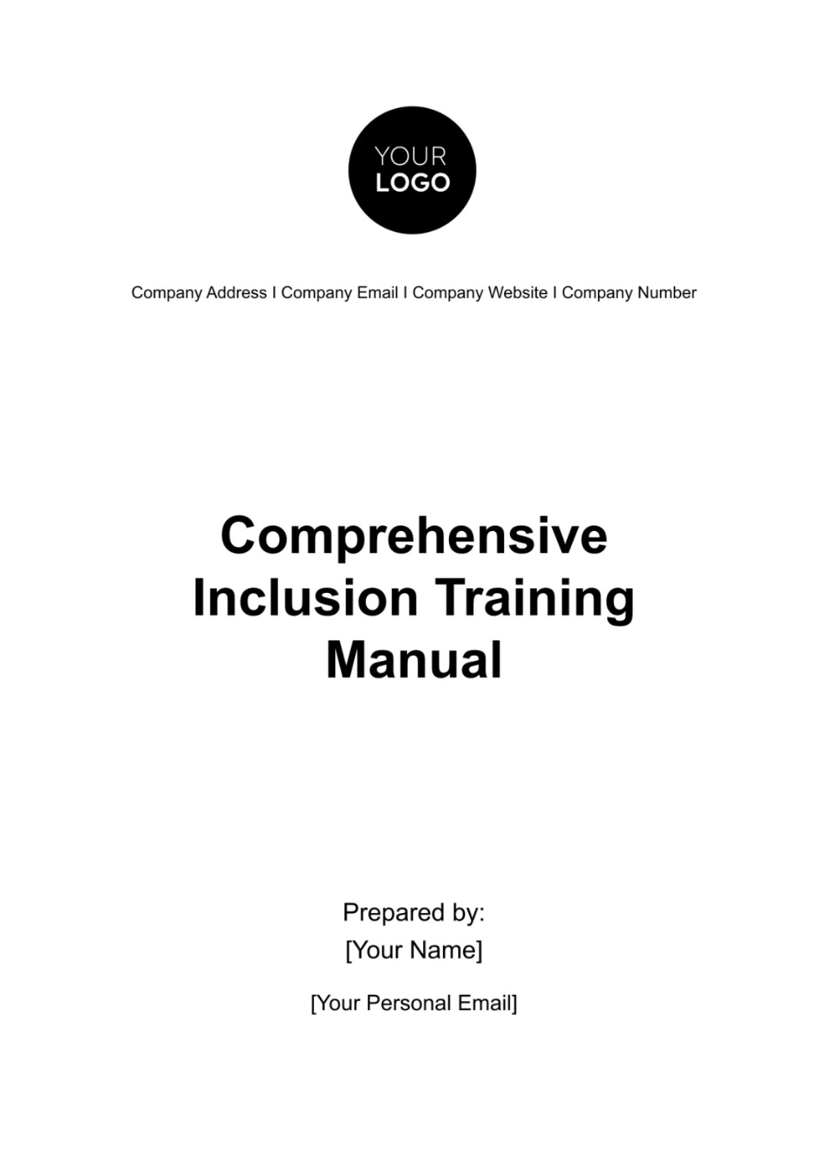 Free Comprehensive Inclusion Training Manual HR Template
