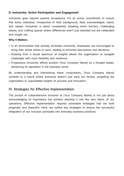 Free Comprehensive Inclusion Training Manual HR Template to Edit Online