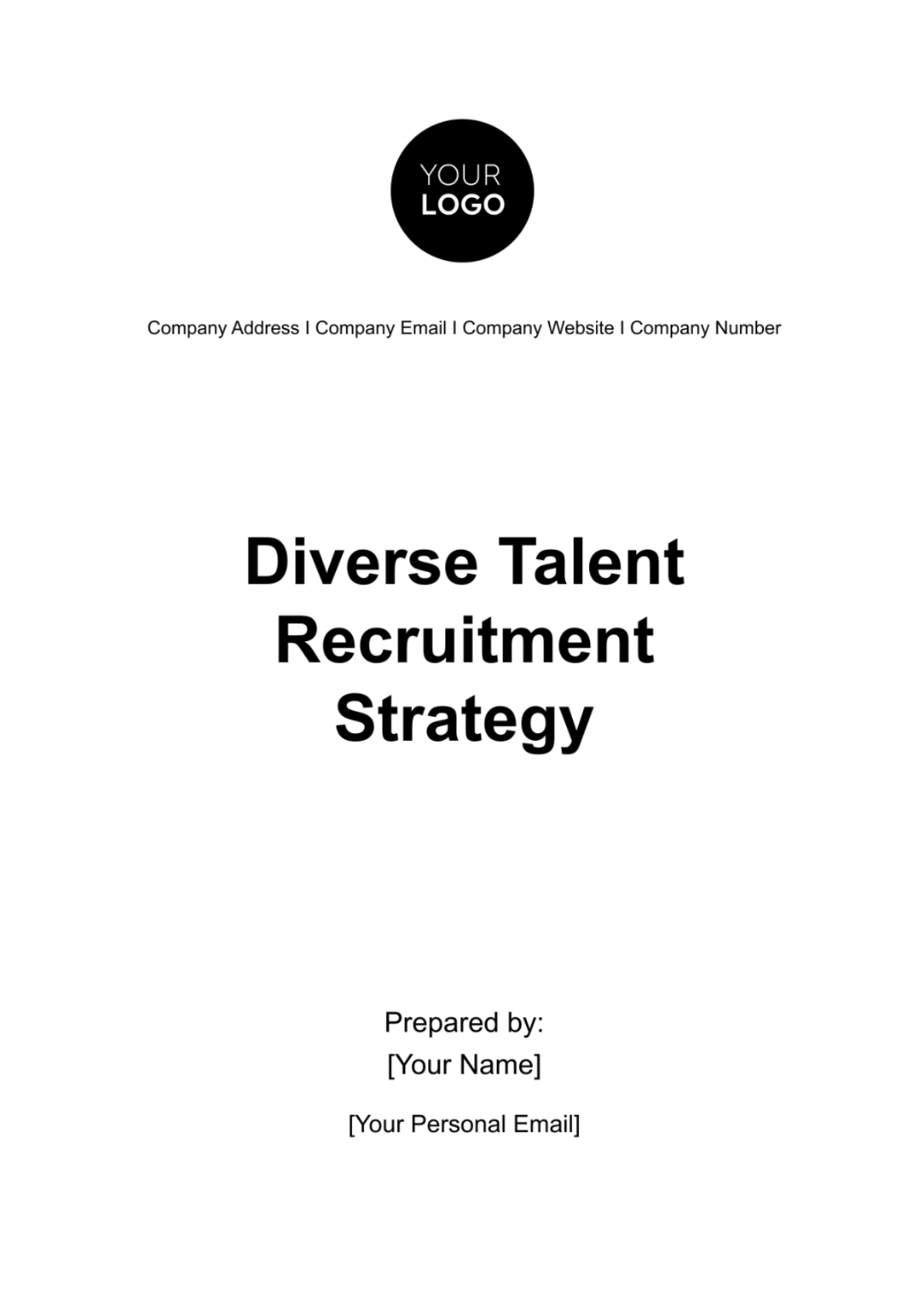 Free Diverse Talent Recruitment Strategy HR Template
