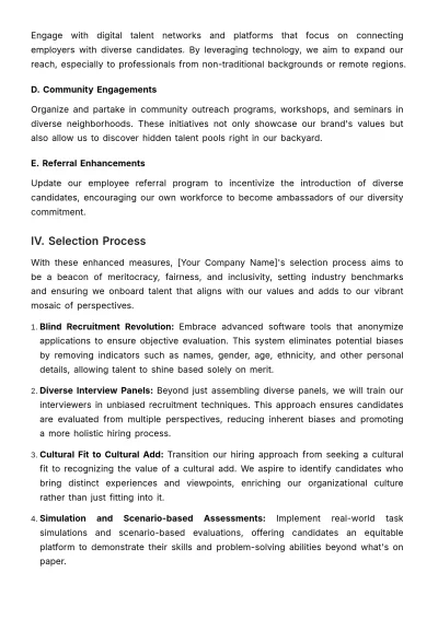 Free Diverse Talent Recruitment Strategy HR Template to Edit Online