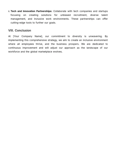 Free Diverse Talent Recruitment Strategy HR Template to Edit Online