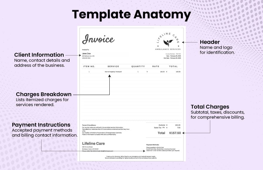 Ambulance Services Invoice Template