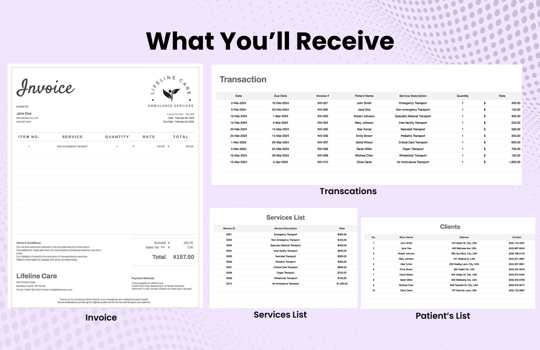 Ambulance Services Invoice Template