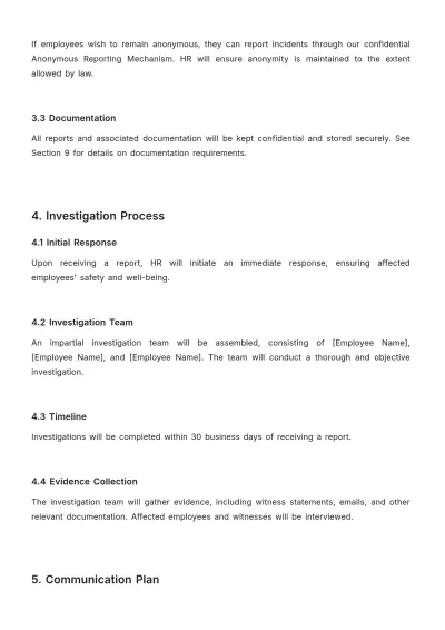 Free Diversity Crisis Management Plan HR Template to Edit Online