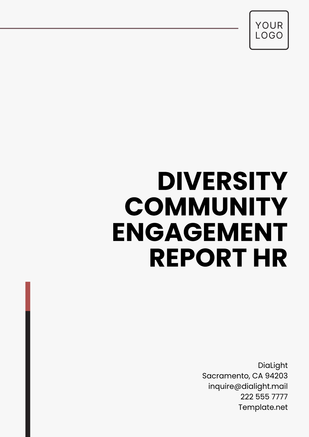 Diversity Community Engagement Report HR Template - Edit Online & Download