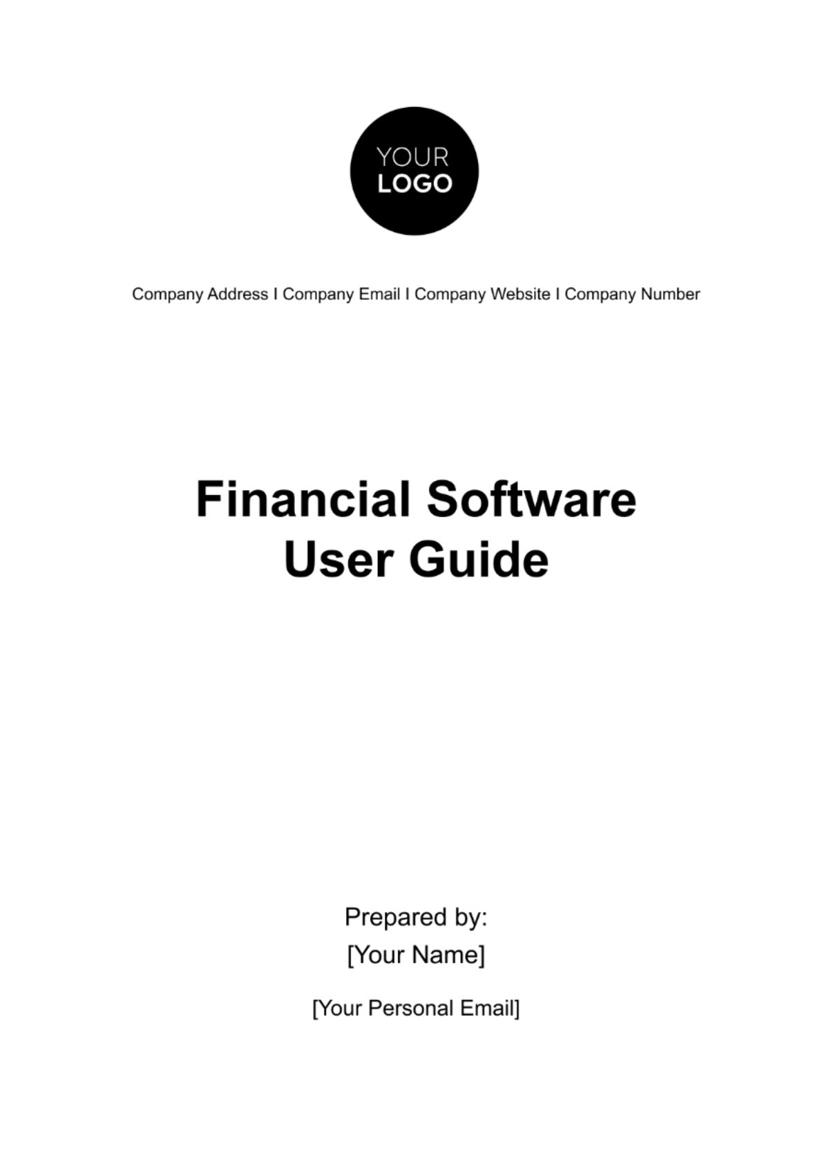 Financial Software User Guide Template