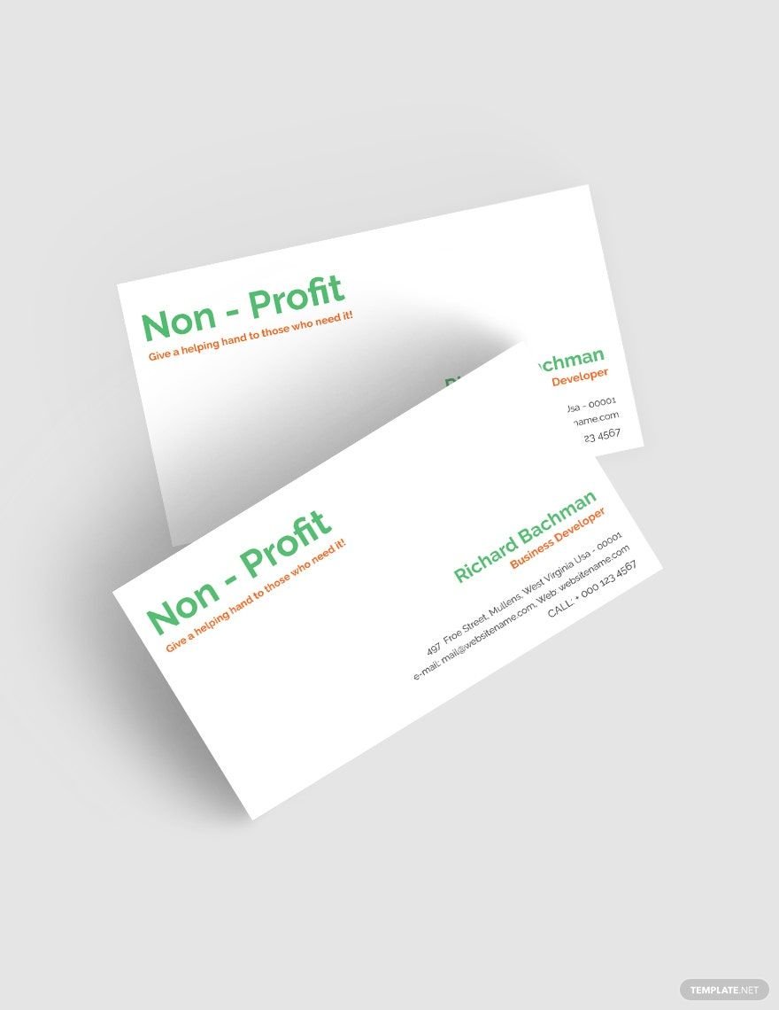 Non-Profit Business Card Template in Word, Google Docs, Illustrator, PSD, Publisher