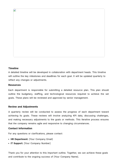 Free Departmental Goals Outline HR Template to Edit Online