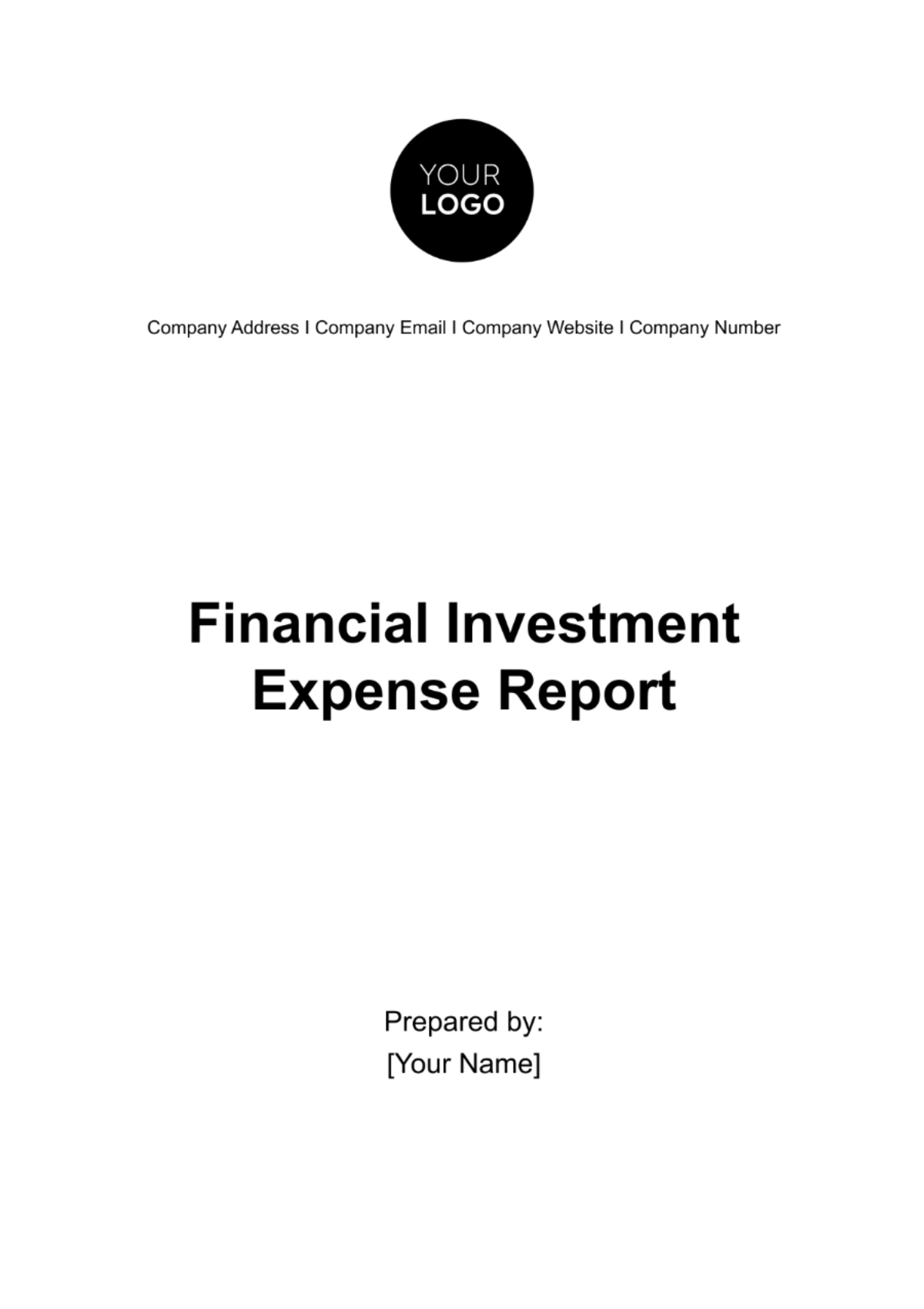 Financial Investment Expense Report Template