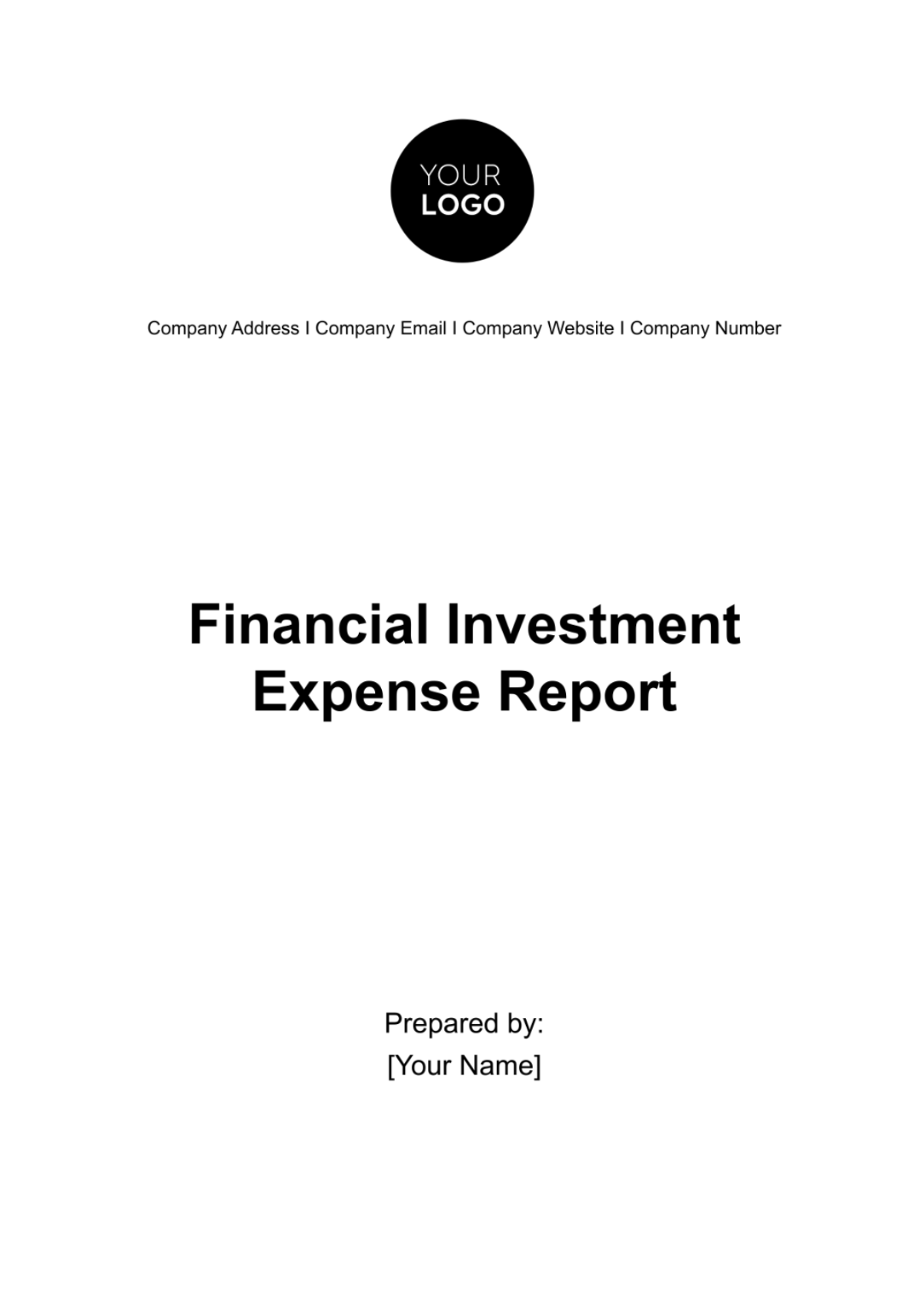 Financial Investment Expense Report Template