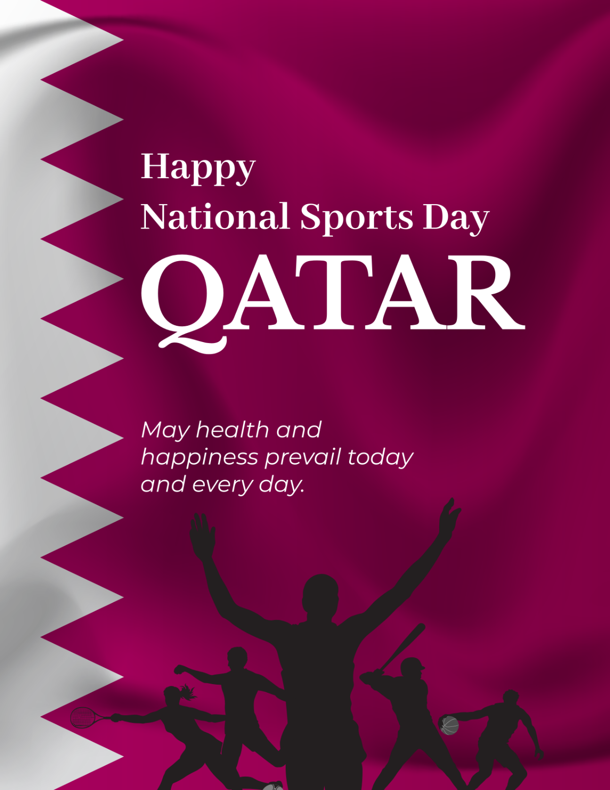  Qatar National Sports Day Flyer Template