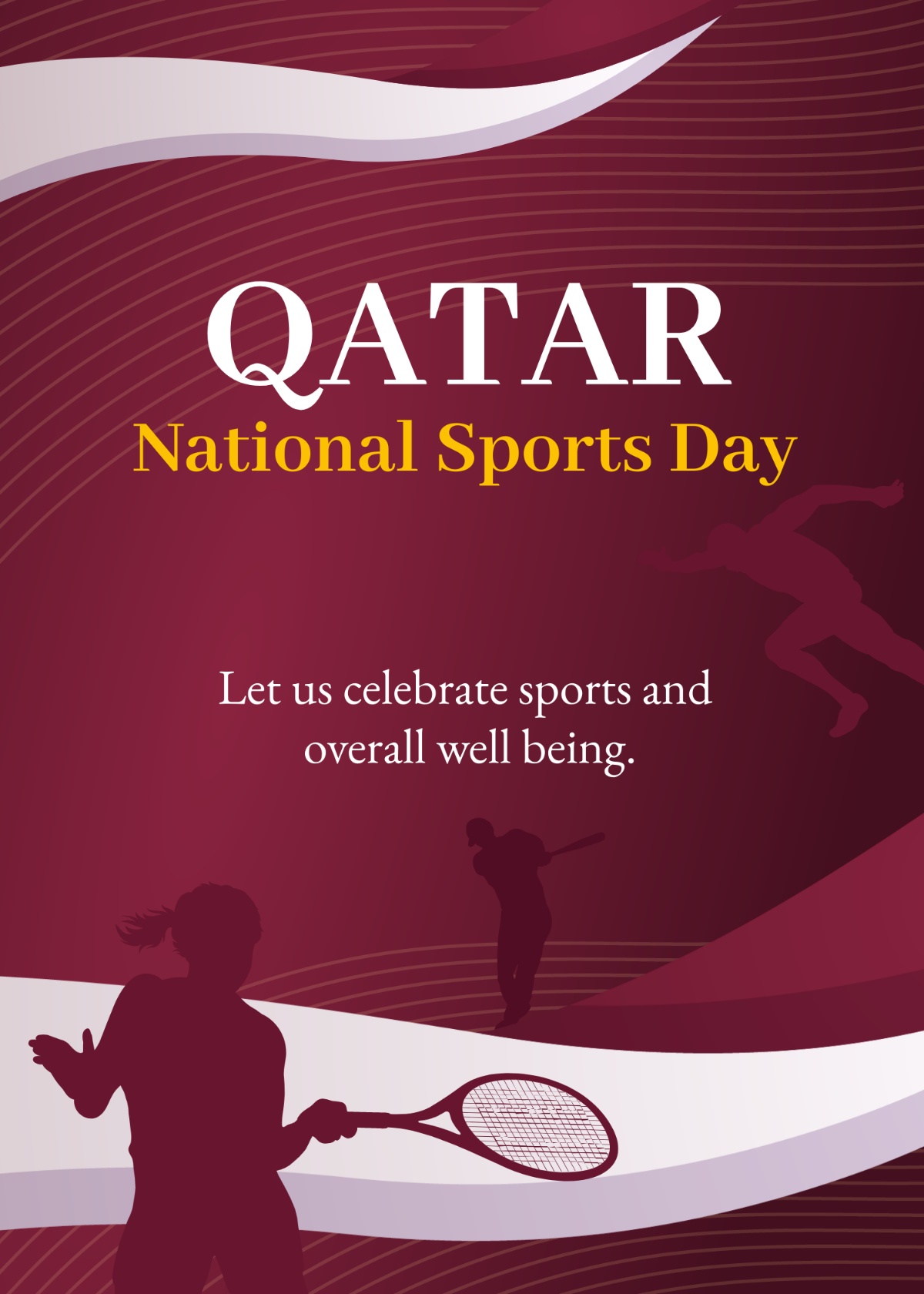  Qatar National Sports Day Invitation Card Template