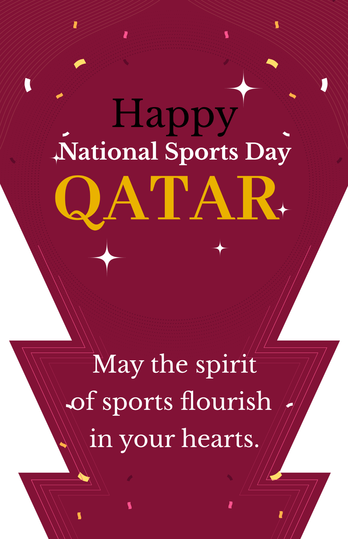  Qatar National Sports Day Poster Template