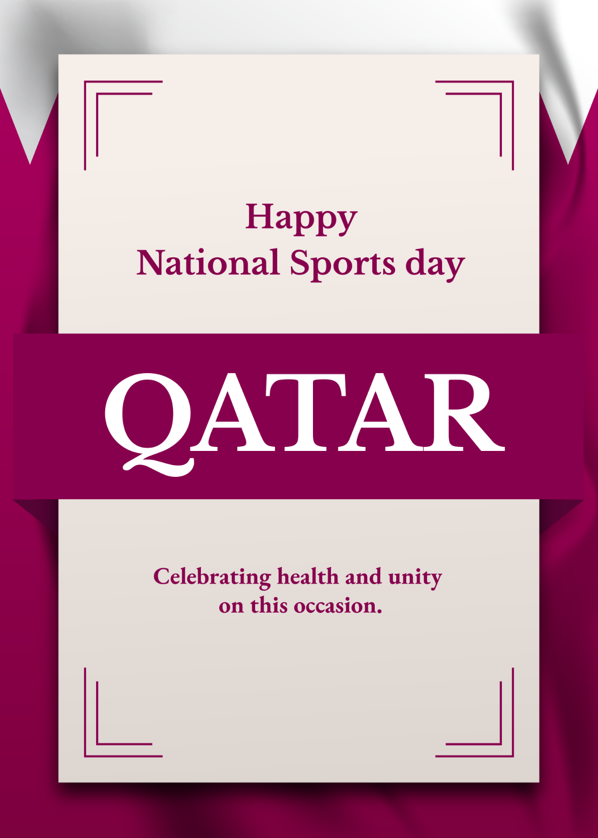  Qatar National Sports Day Greeting Card Template