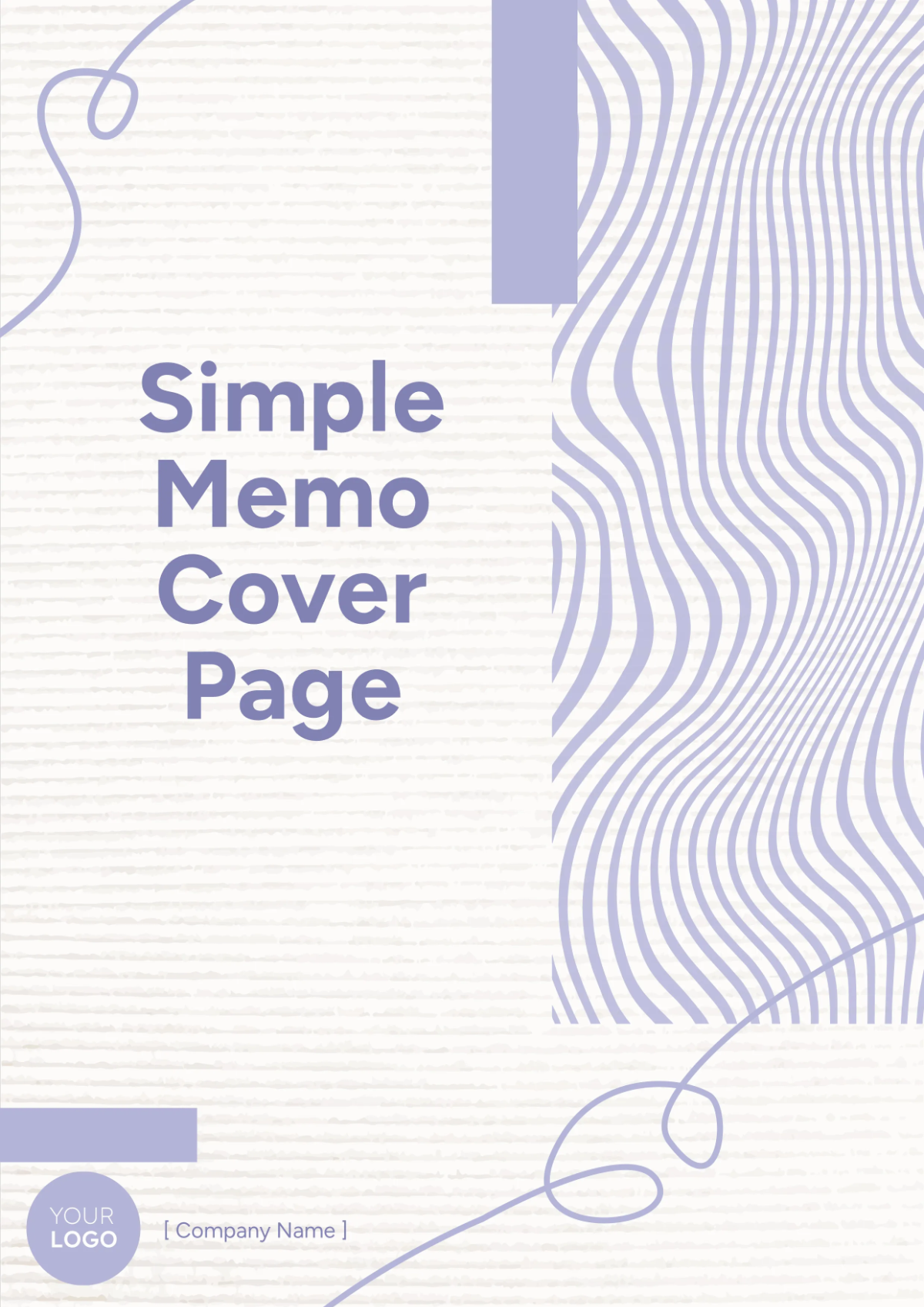 Free Simple Memo Cover Page Template to Edit Online