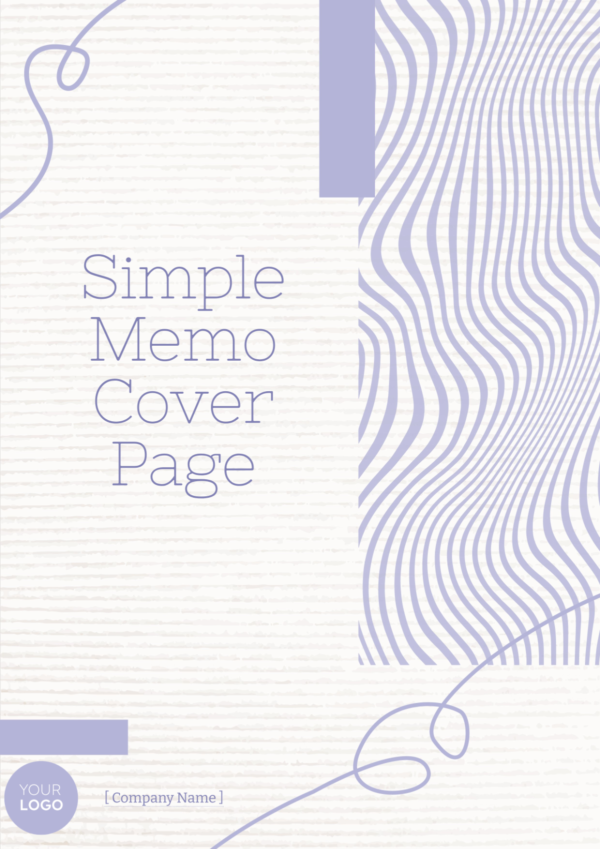 Simple Memo Cover Page Template