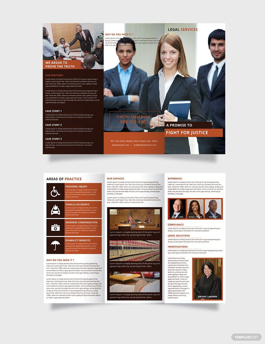 Legal Services Tri-Fold Brochure Template