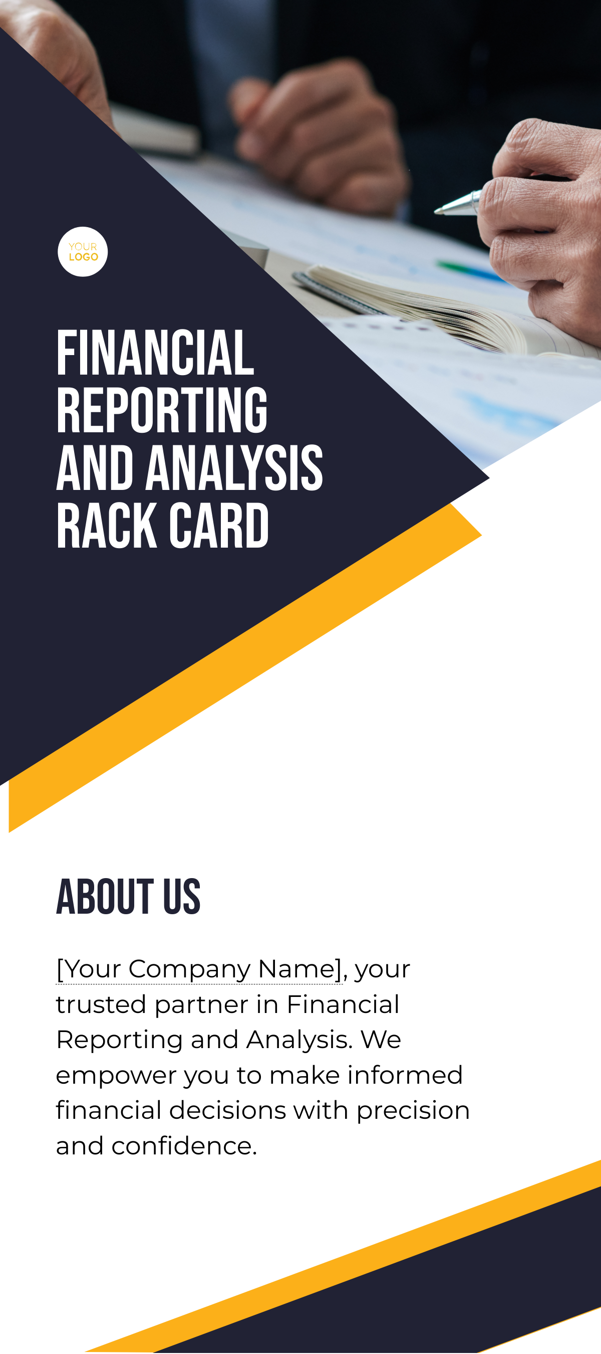 Free Financial Reporting and Analysis Rack Card Template