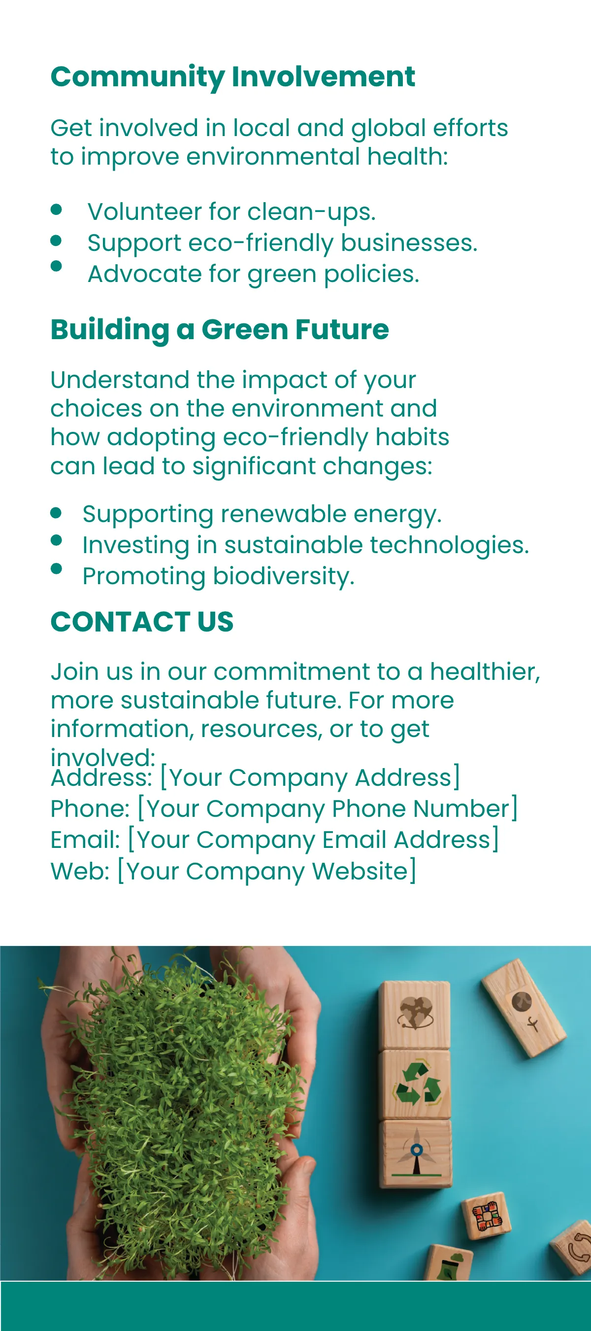 Free Environmental Health and Sustainability Rack Card Template to Edit Online