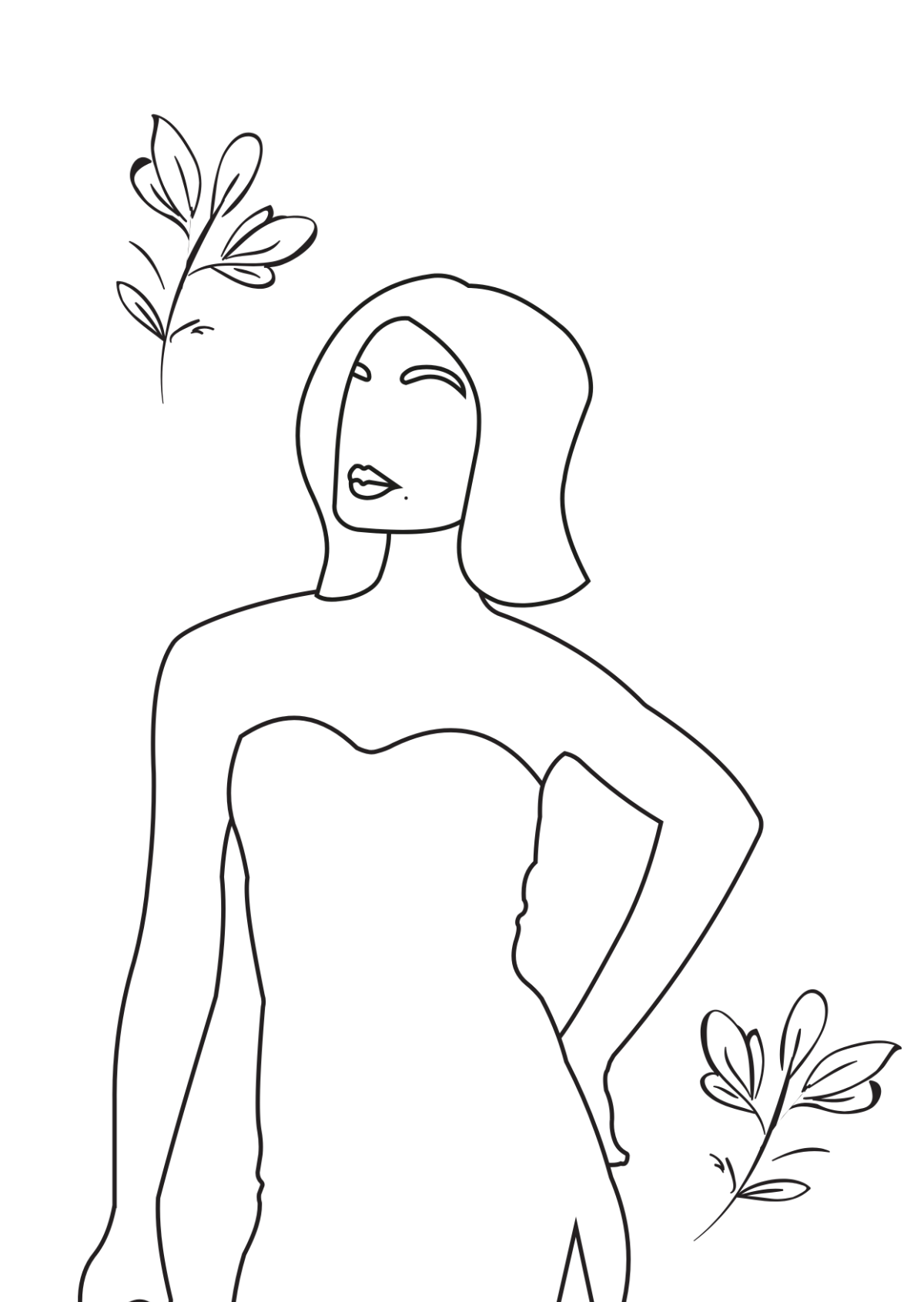 Happy International Women's Day Drawing Template