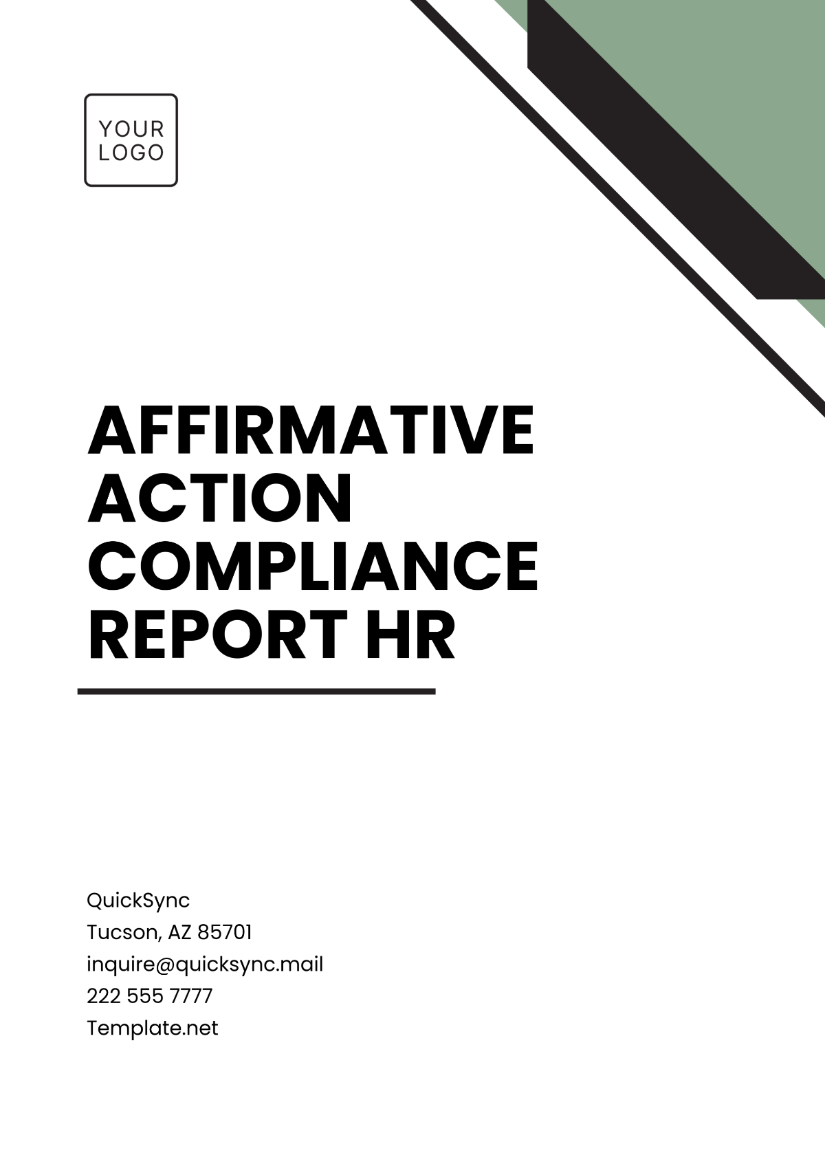 Affirmative Action Compliance Report HR Template - Edit Online & Download