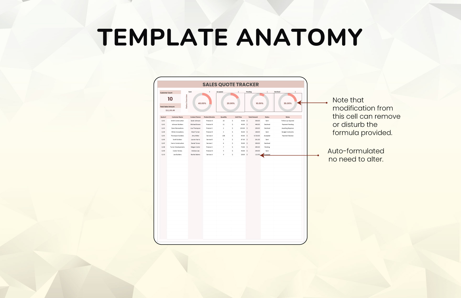 Sales Quote Tracker Template