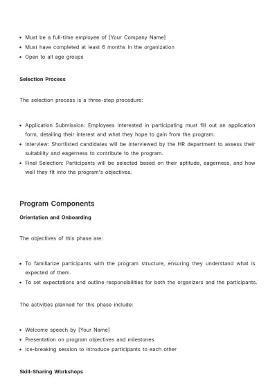 Free Cross-Generational Program Outline HR Template to Edit Online