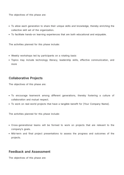 Free Cross-Generational Program Outline HR Template to Edit Online