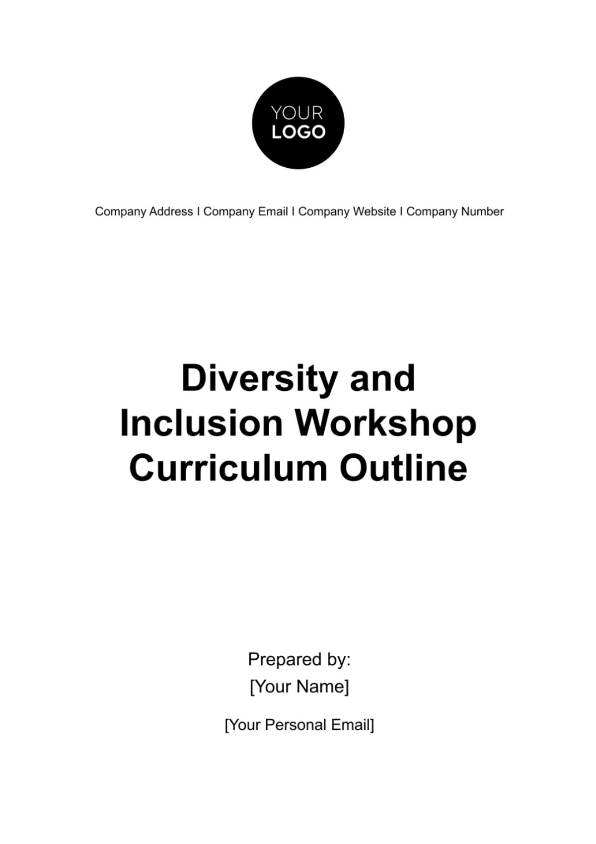 Diversity and Inclusion Workshop Curriculum Outline HR Template
