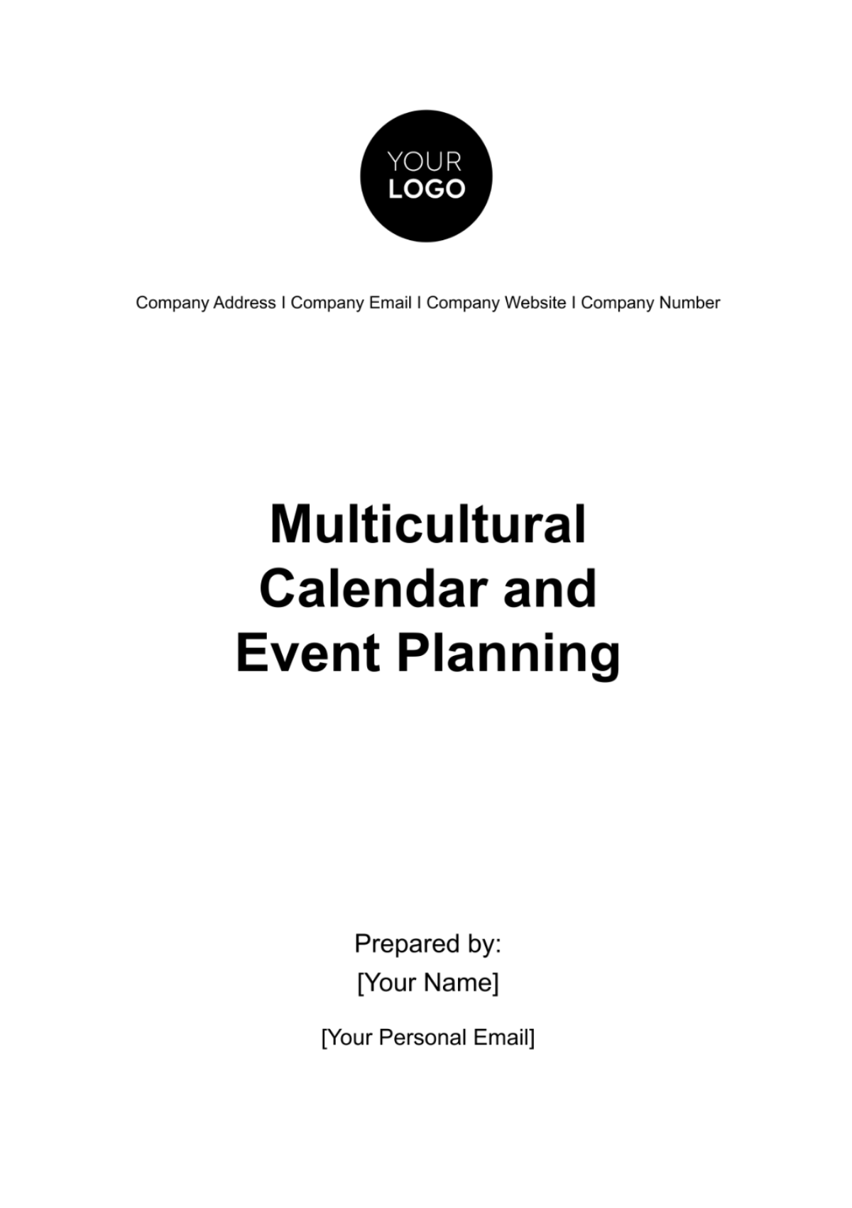 Free Multicultural Calendar and Event Planning HR Template
