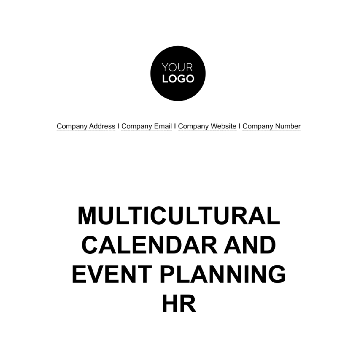 Multicultural Calendar and Event Planning HR Template - Edit Online & Download