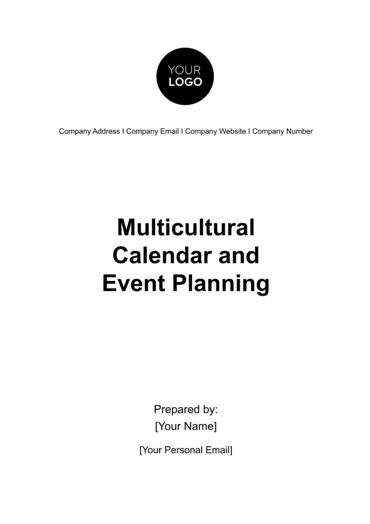 Multicultural Calendar and Event Planning HR Template - Edit Online & Download