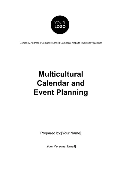 Free Multicultural Calendar and Event Planning HR Template to Edit Online