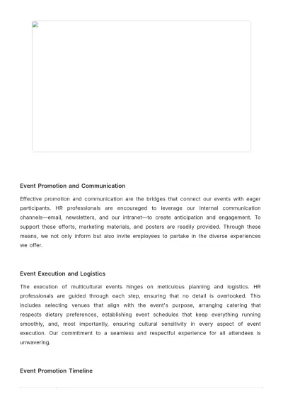 Free Multicultural Calendar and Event Planning HR Template to Edit Online
