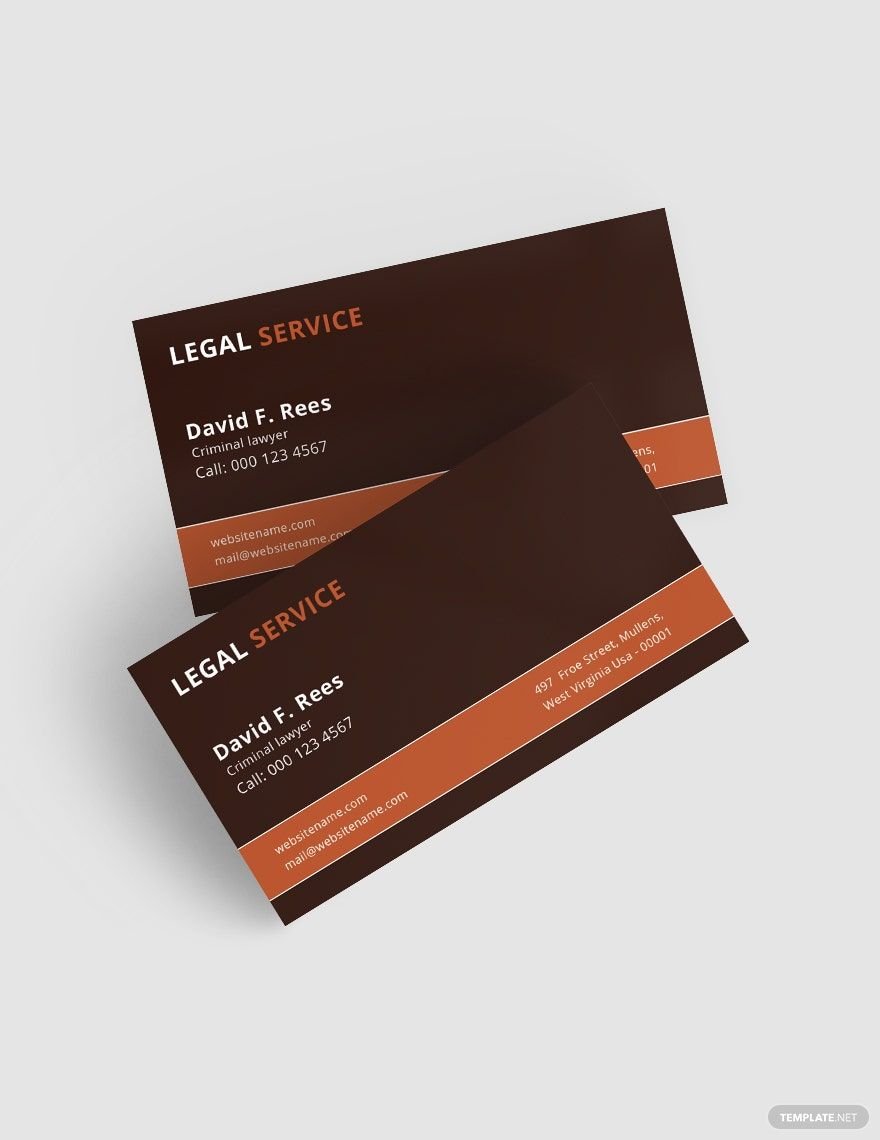 Legal Services Business Card Template