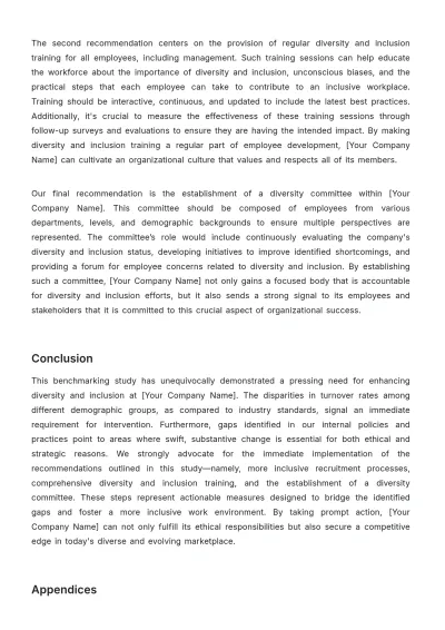 Free Diversity and Inclusion Benchmarking Study HR Template to Edit Online