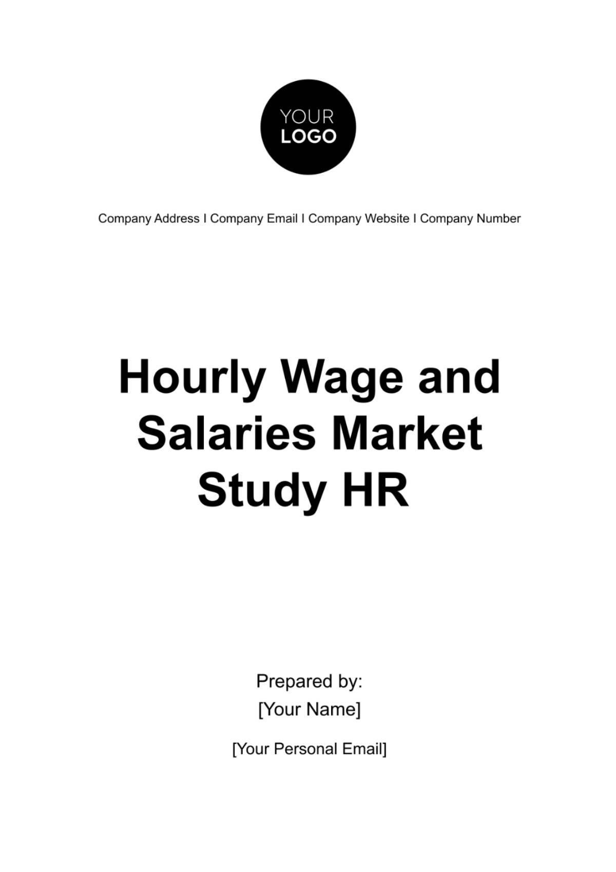 Free Hourly Wage and Salaries Market Study HR Template