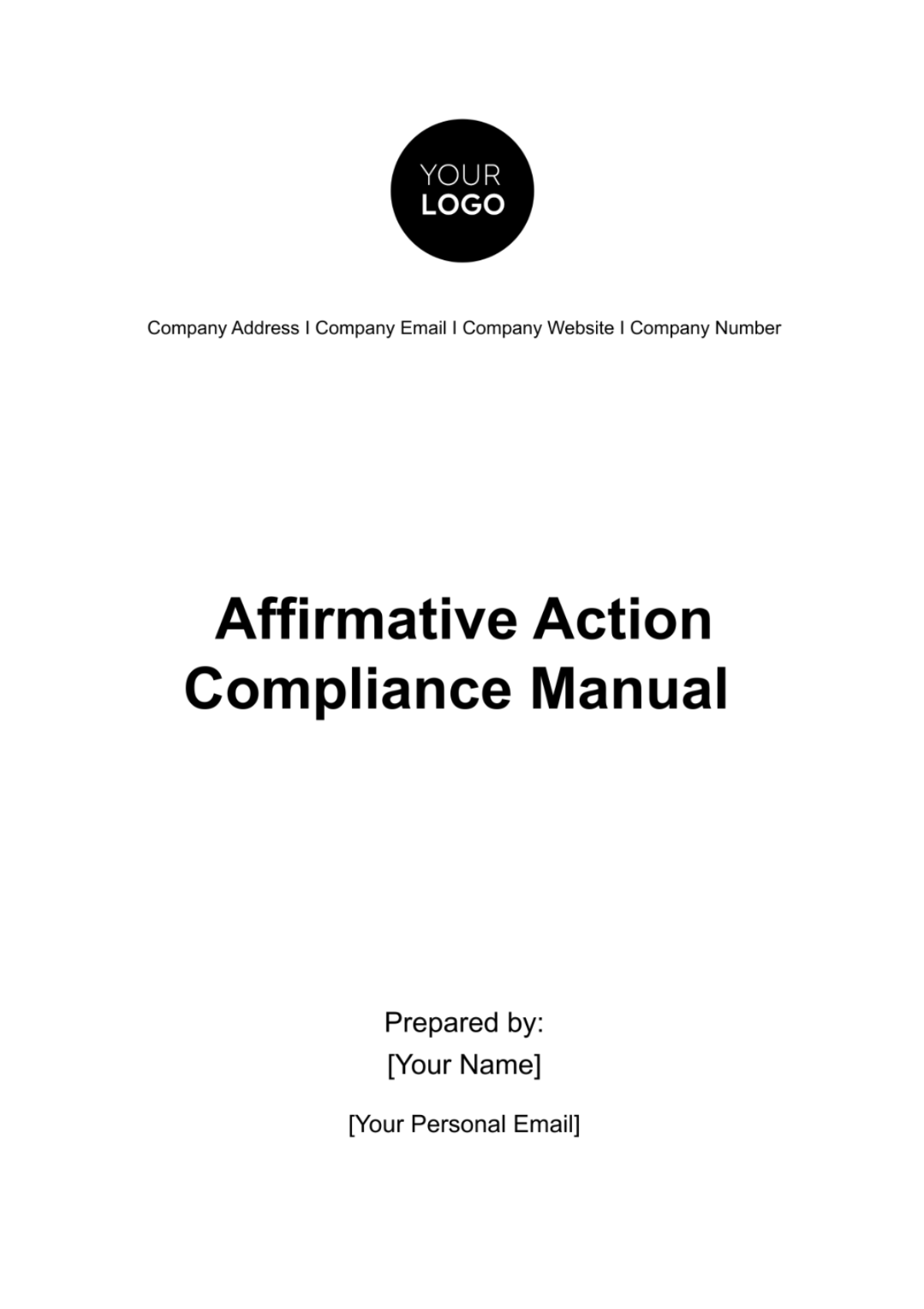 Affirmative Action Compliance Manual HR Template - Edit Online & Download