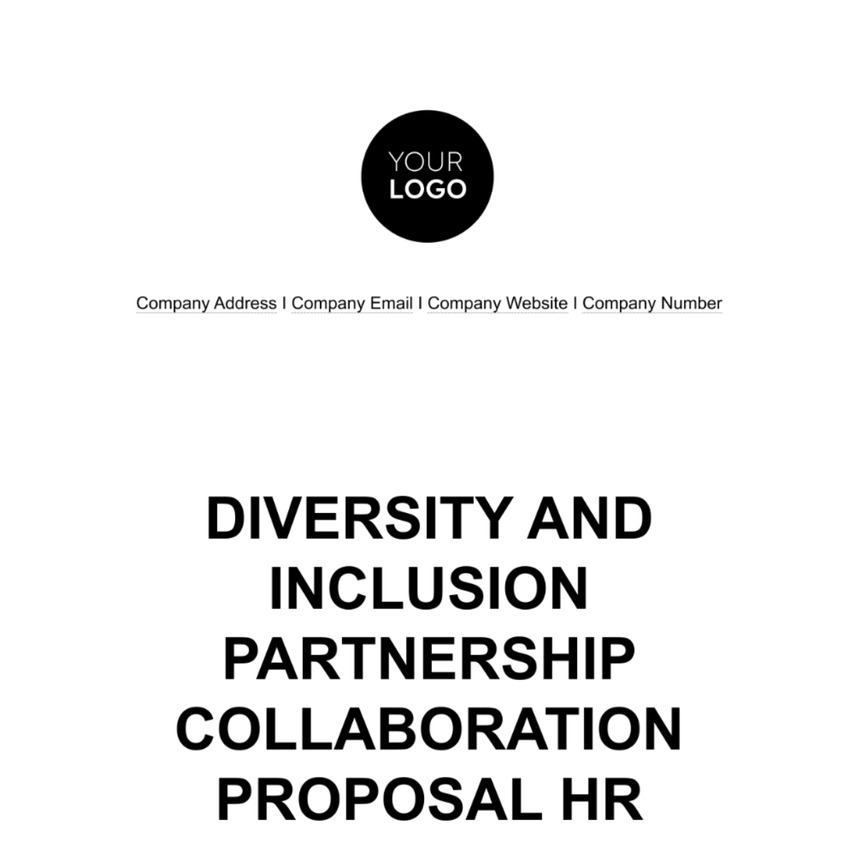 Diversity and Inclusion Partnership Collaboration Proposal HR Template