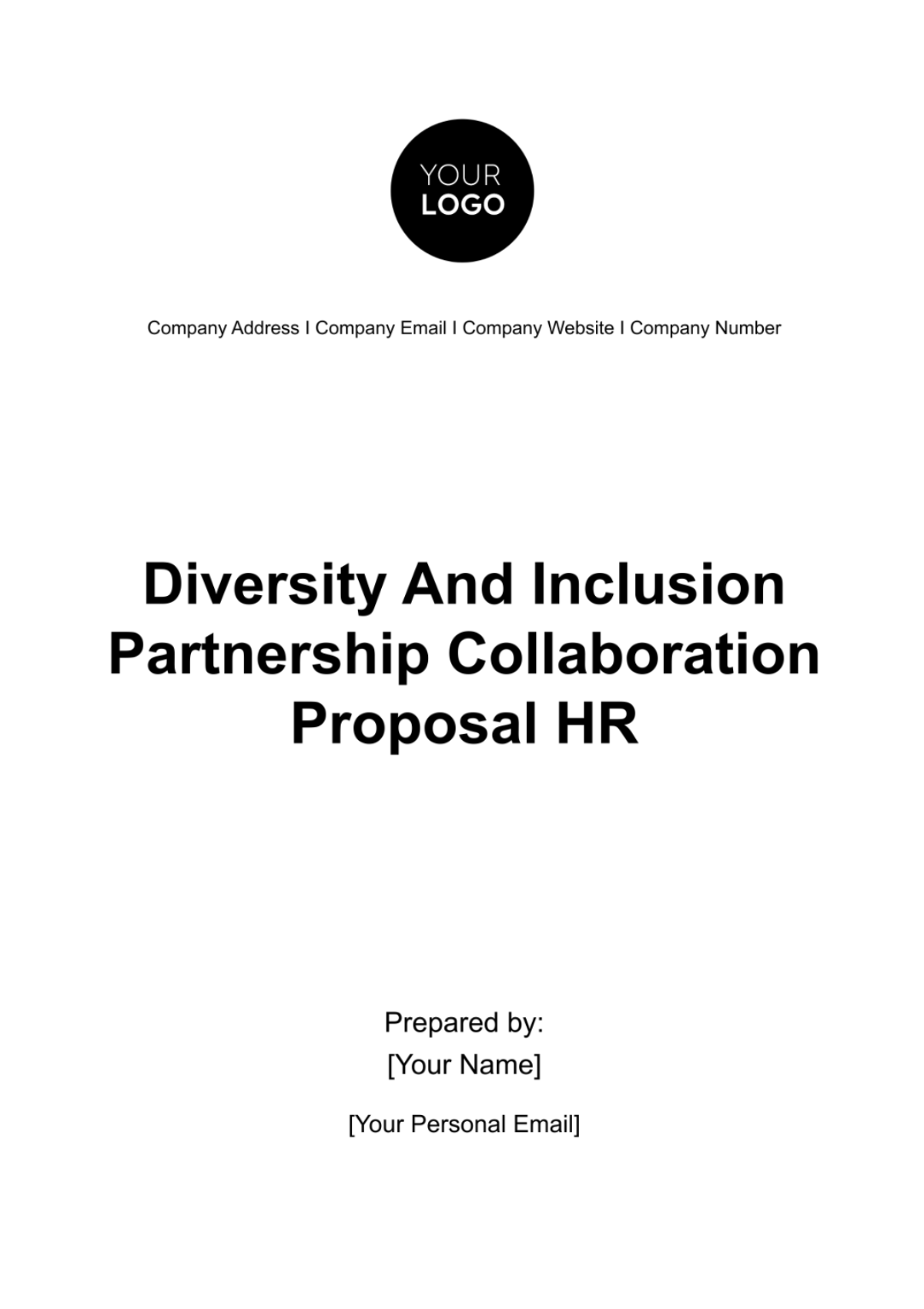 Diversity and Inclusion Partnership Collaboration Proposal HR Template - Edit Online & Download