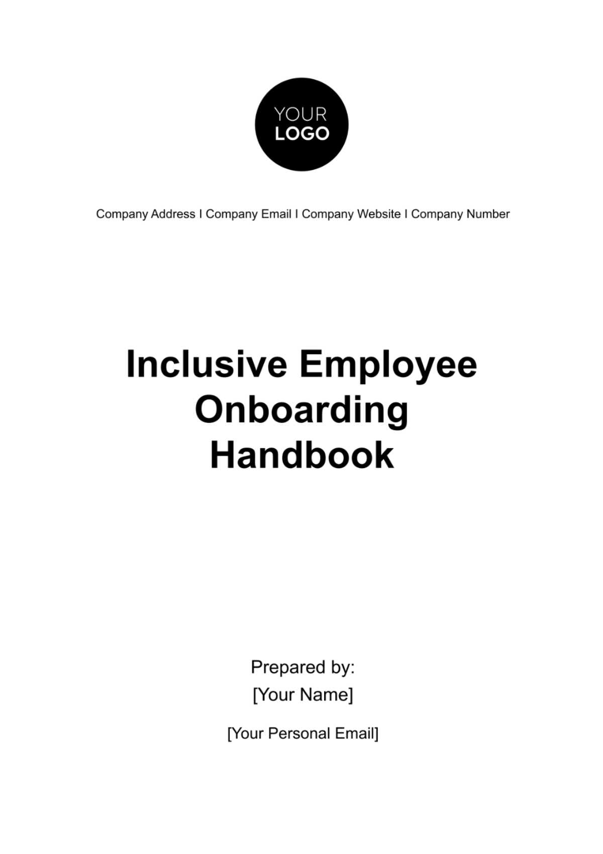 Inclusive Employee Onboarding Handbook HR Template