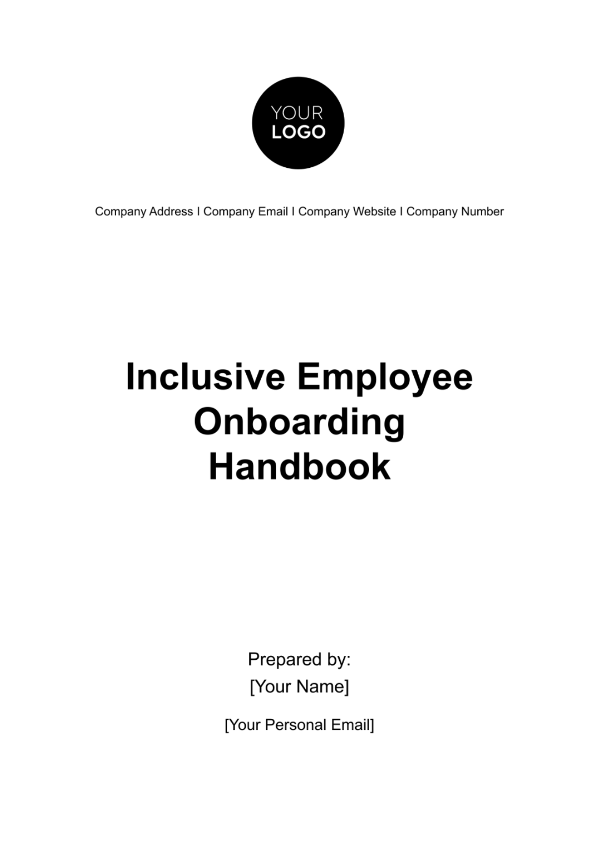 Inclusive Employee Onboarding Handbook HR Template - Edit Online & Download