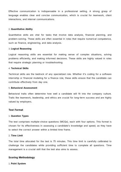 Free Internship Aptitude Test Template HR Template to Edit Online