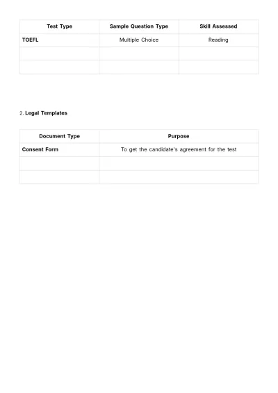Free Language Proficiency Test Guide HR Template to Edit Online
