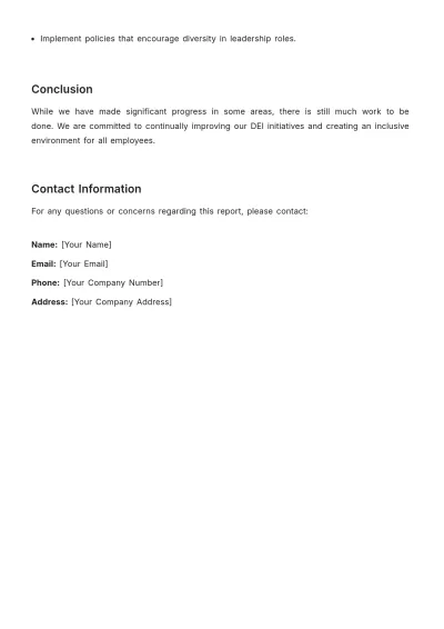 Free Diversity Quarterly Update HR Template to Edit Online