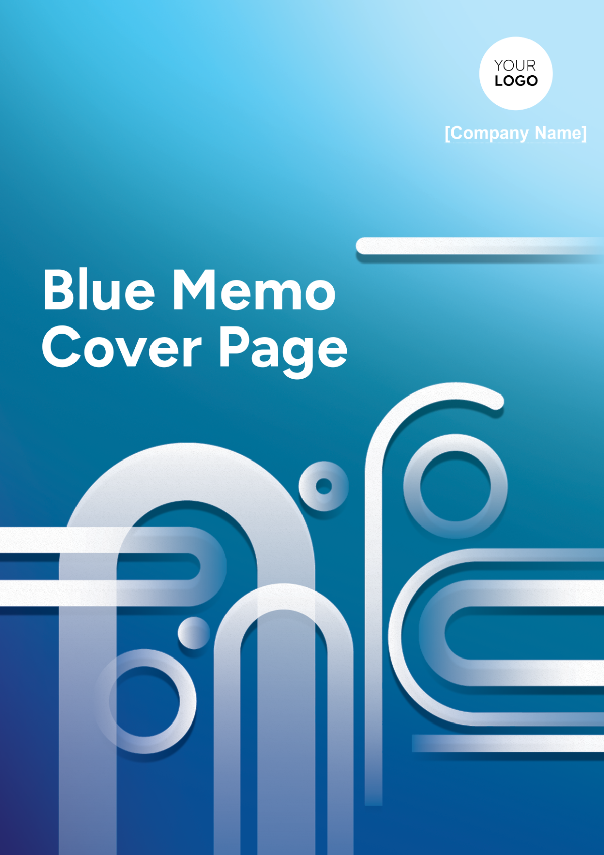 Blue Memo Cover Page Template