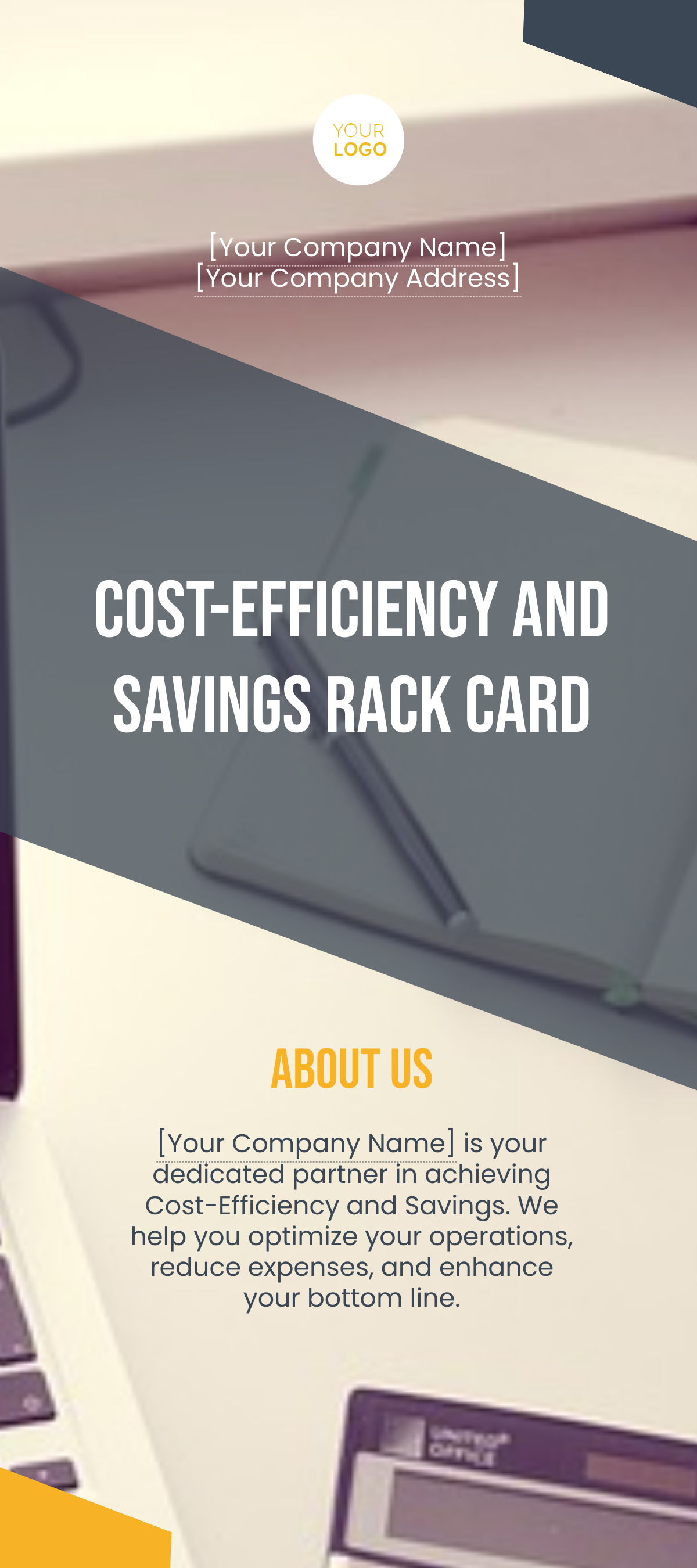 Free Cost-Efficiency and Savings Rack Card Template