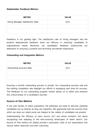 Free Recruitment Metrics Journal HR Template to Edit Online