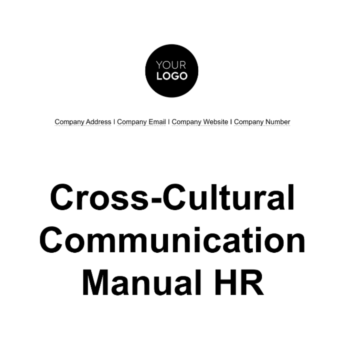 Cross-Cultural Communication Manual HR Template - Edit Online & Download