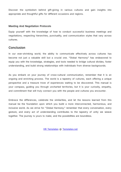 Free Cross-Cultural Communication Manual HR Template to Edit Online